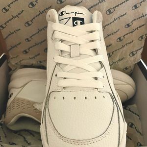Boxed New Unworn Leather Champion Mid-top Sneakers